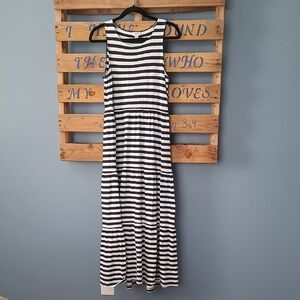 J. Crew Navy and White Striped Maxi Dress
